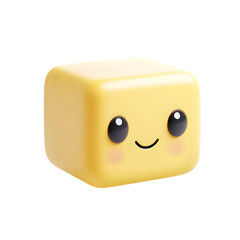 3d yellow dice on white background