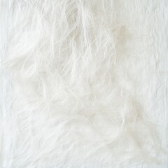 Obraz premium A soft, textured white fur background features a small, fluffy dog comfortably sprawled out, resting peacefully.