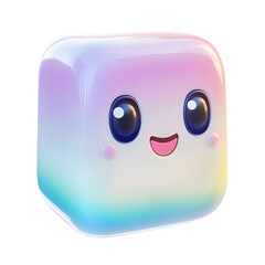 A cute icon in a cartoon style 3D render on a white background