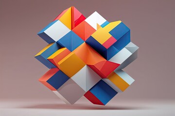 Dynamic 3D Geometric Design for Modern Advertising and Creative Branding Solutions