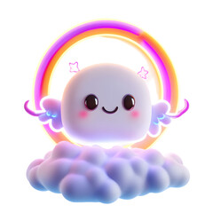 A cute icon in a cartoon style 3D render on a white background