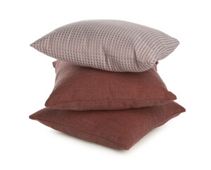 Pillows in brown color isolated on white
