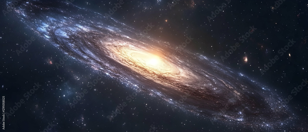 Wall mural abstract space background with galaxies and stars in outer space -
