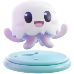 A cute icon in a cartoon style 3D render on a white background