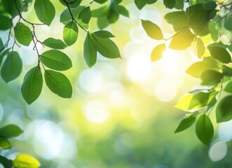 Obraz premium Sunlight Filtering Through Lush Green Leaves