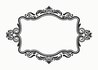 Vintage ornate floral frame with elegant curves and intricate detailing