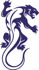 Bold tribal design of a fierce lion with intricate flowing patterns tattoo art design