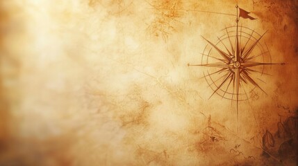 Vintage Compass on Aged Map Background for Adventure Themes