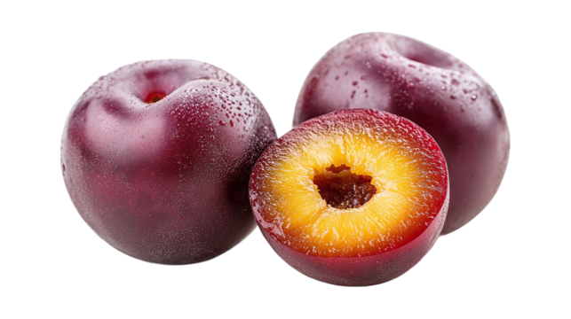 High-quality java plum isolated on transparent background for creative culinary projects and health-themed designs featuring organic tropical fruits.