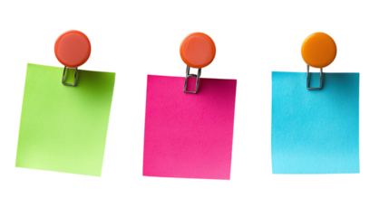 Top view of sticky note in png format with transparent background, ideal for office, reminder, and organizational designs.