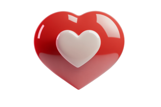 Red Love Heart Notification Bubble Isolated - Powered by Adobe