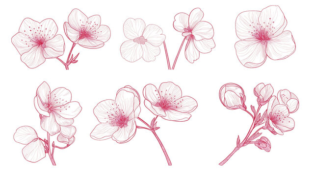 桜の花スケッチ」の写真素材 | 30,360件の無料イラスト画像