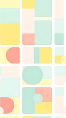 soft color squares and circles shapes geometric pattern design poster background