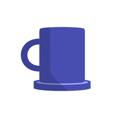 Glass icon with saucer isolated on white background