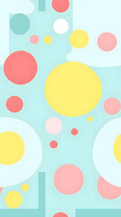 soft color squares and circles shapes geometric pattern design poster background