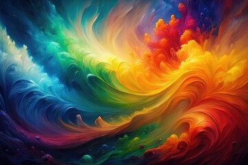 A Symphony of Hues An Abstract Masterpiece of Vibrant Colors and Dynamic Forms in Fluid Motion