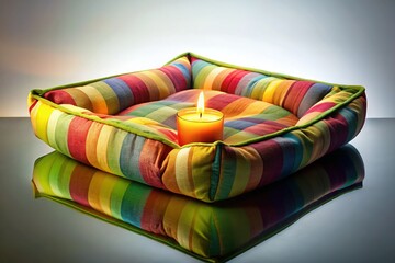 Cozy Dog Bed, Candlelight & Glass Reflections: Eco-Friendly Pet Haven