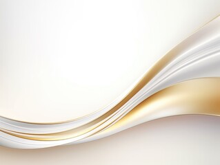 Obraz premium Free plain white background with gold wave