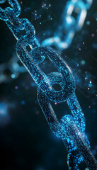 Blockchain technology represented in a digital and futuristic design  -