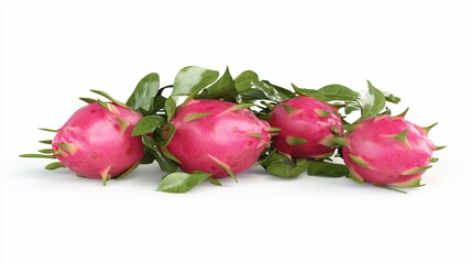 Fresh Pink Dragon Fruit Bunch Studio Shot