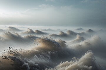 Turbulent Winds Disperse Dense Particles in Foggy Conditions