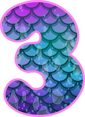 Hand drawn mermaid number 3