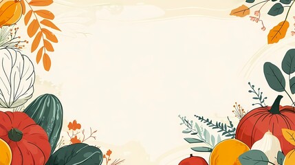 background for Veggie Month with stylized hand-drawn vegetables, soft pastel hues, textured boho patterns, and playful organic forms. Use a unique