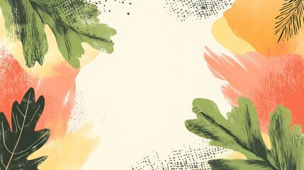 Bohemian flat illustration background for Veggie Month, featuring hand-drawn vegetables like carrots, broccoli, and bell peppers arranged in an artistic pattern with organic shapes and earthy tones