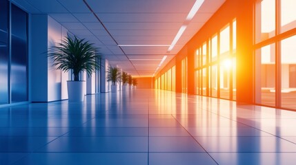 Bright Modern Office with Engaging Lighting and Colors