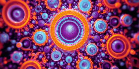 Fototapeta premium Abstract Wall Art: Colorful Bubble Patterns and Organic Texture Inspirations
