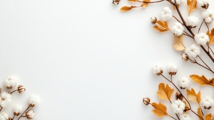 A cluster of delicate cotton flowers is set against a clean white background, showcasing their natural beauty and texture.