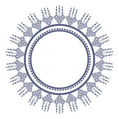 Ethnic geometric Circular Frame blue color