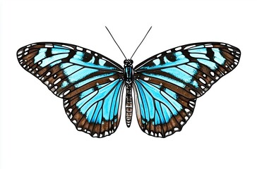 Obraz premium Stunning Blue Butterfly Spreading Its Wings in a Natural Setting with Intricate Patterns 