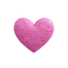 pink heart shape isolated on white background