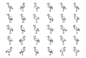 Crane Icon Represents Peace and Longevity.eps
