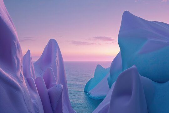 Enigmatic Pastel Gradient with Muted Purple, Soft Pink, and Oceanic Blue in a Modernistic Vibe