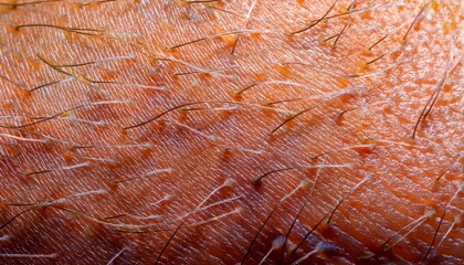 Fototapeta premium Ultra macro of human skin under extreme magnification, revealing detailed pores, textures, and fine lines with stunning clarity.