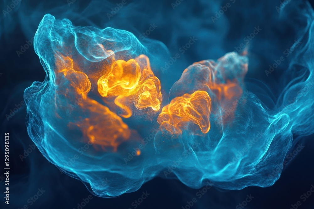 Fototapete Glowing gas bubbles create mesmerizing patterns beneath the ocean surface during a serene underwater exploration. Generative AI