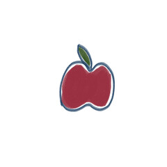 red apple with heart