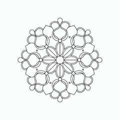 Easy Floral Mandala Coloring Page for Mindfulness & Relaxation