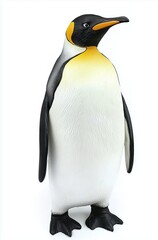 Charming Life-like Emperor Penguin Figurine Displayed on a Clean White Background
