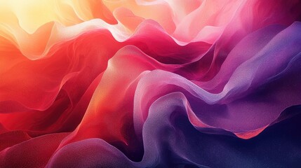 Abstract colorful waves of fabric-like textures blending in vibrant hues creating a dynamic background