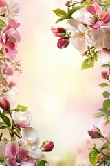Obraz premium Beautiful background template made of Spring flowers.