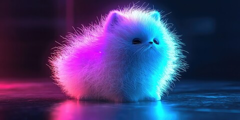 Mini futuristic pet with animated LED fur that changes colors
