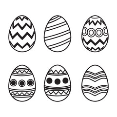 Easter Eggs Line Art Vector Set