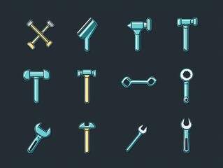 Obraz premium Tool Icons Set