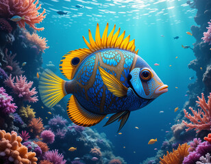Graceful Angelfish: The Elegance of the Coral Reef