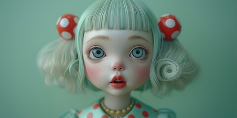 Fototapeta premium doll in a red dress