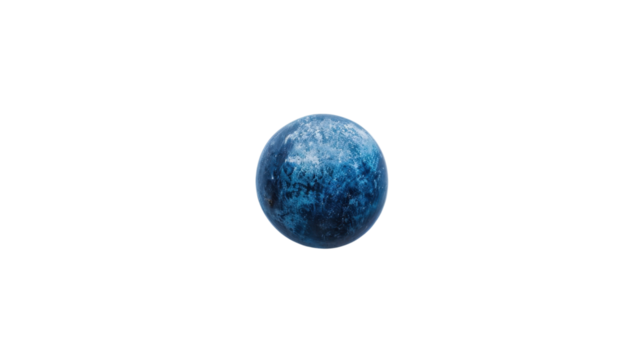 Blue planet rotating in space with transparent background
