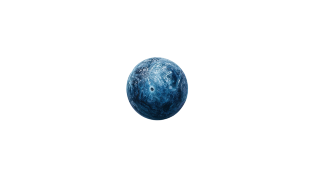 Blue planet rotating in space with transparent background